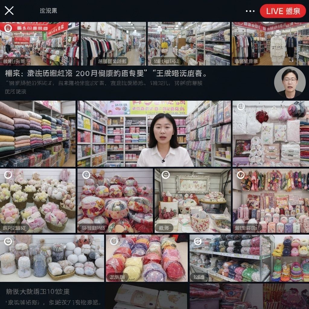 Live video tour of Yiwu wholesale market showing products and suppliers in China